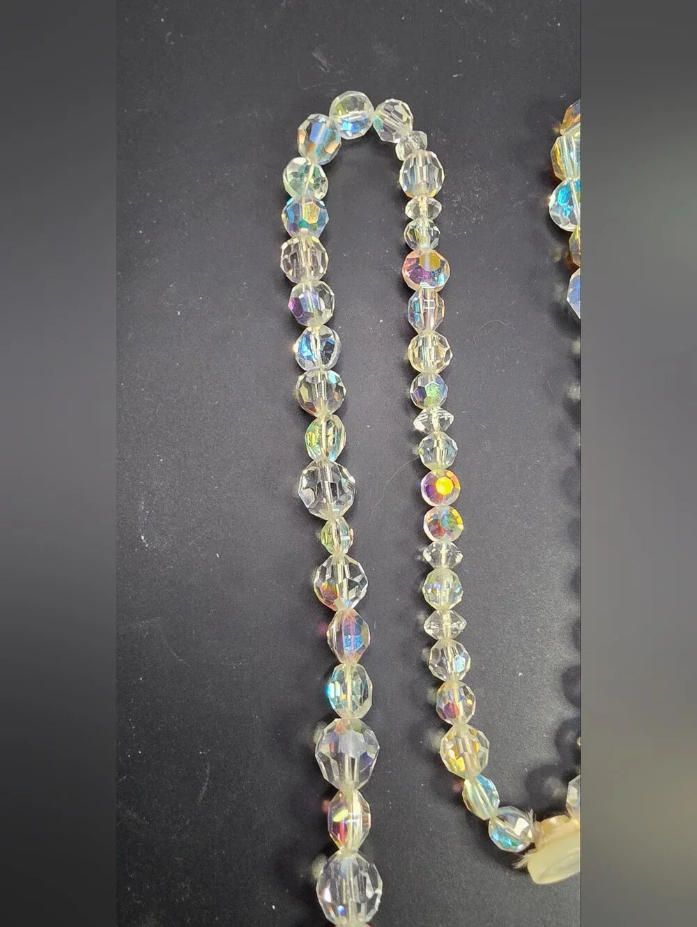 Aurora Crystal Bead Necklace - Iridescent Clear